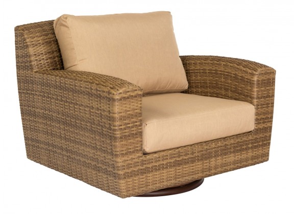 Woodard Saddleback Swivel Lounge Chair in Mocha