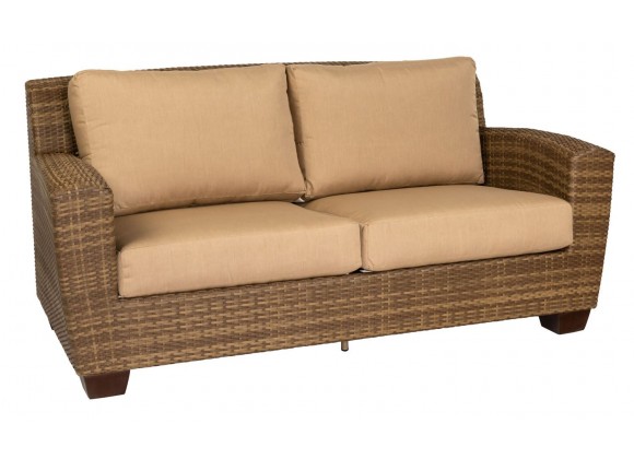 Woodard Saddleback Love Seat in Mocha