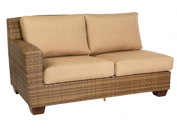 Woodard Saddleback Right Arm Facing Love Seat Sectional in Mocha