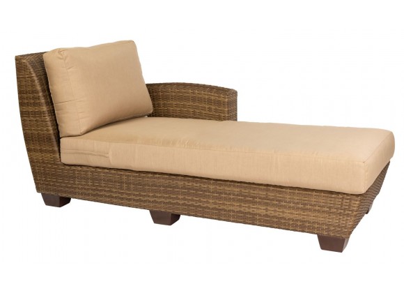 Woodard Saddleback Left Arm Facing Chaise Lounge Sectional in Mocha