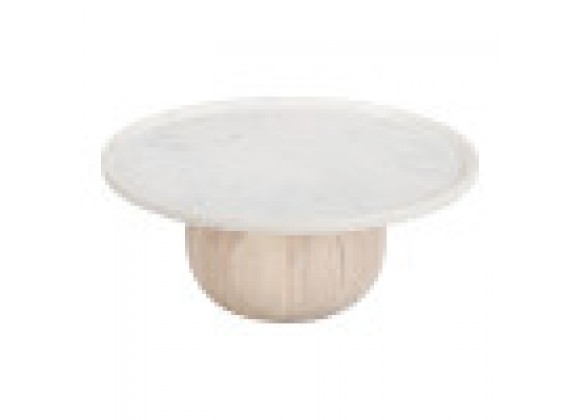 Savona Coffee Table White & Natural - Front Angled