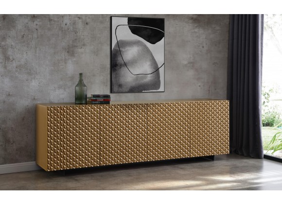Whiteline Modern Living Harper Buffet Large In Matt Dark Grey Finish And Base Black Powder-Coated Legs - Lifestyle