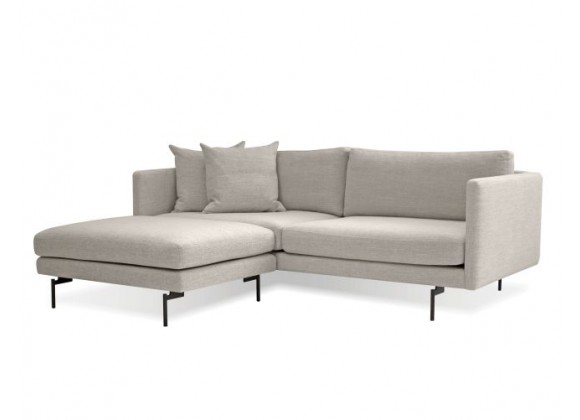 Tux Sectional Light Grey Fabric with Black Power Coated Steel