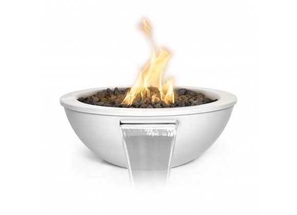 The Outdoor Plus 27" Sedona Powder Coated Fire and Water Bowl White