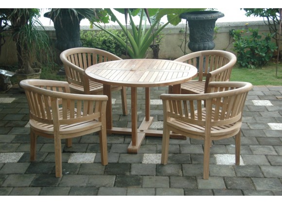 Anderson Teak Tosca 5-Pieces Dining Table Set Top View