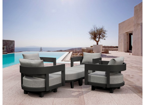Anderson Teak SET-174 6-pc Coronado Aluminum Deep Seating Set