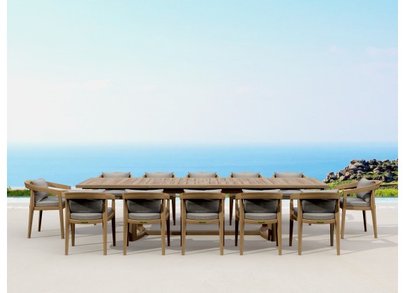 Anderson Teak 13-pc Toscana Extension Dining Table Set 