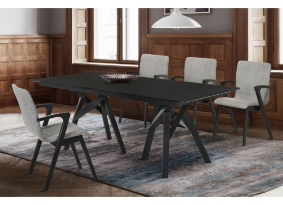Armen Living Cortina and Varde 5 Piece Black Rectangular Dining Set 