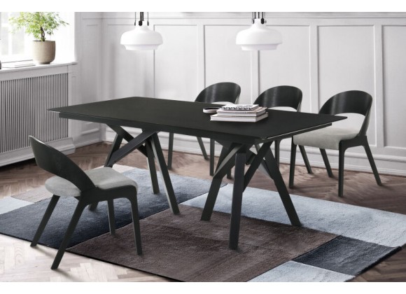 Armen Living Cortina and Polly 5 Piece Black Rectangular Dining Set