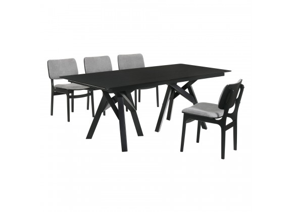 Cortina Lima 5 Piece Black Dining Set