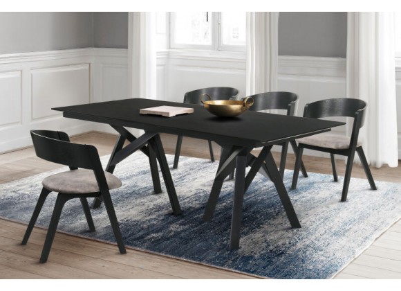 Armen Living Cortina and Jackie 5 Piece Black Rectangular Dining Set