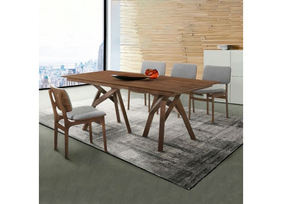Armen Living Cortina and Lima 5 Piece Walnut Rectangular Dining Set