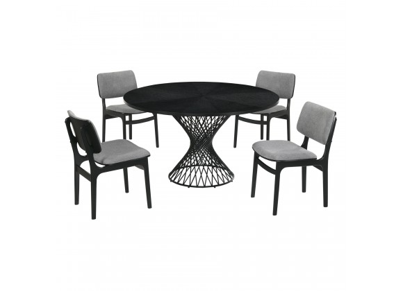 Cirque Lima 5 Piece Black Dining Set