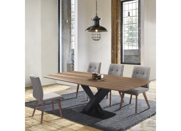Noble Mid-Century Walnut Wood 5 Piece Dining Set - Lifestyle