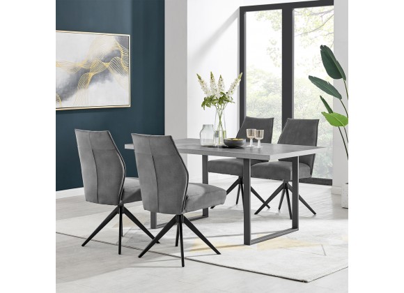 Armen Living Fenton and Charcoal Monarch 5 Piece Modern Rectangular Dining Set