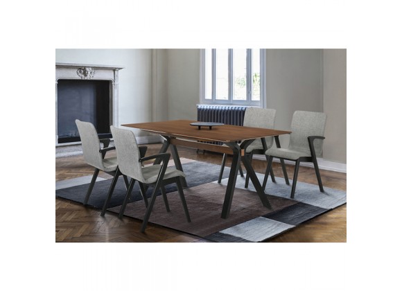 Armen Living Laredo and Varde 5 Piece Black Rectangular Dining Set