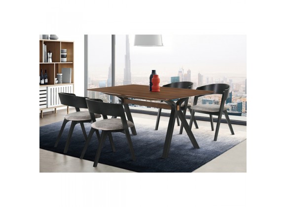 Armen Living Laredo and Jackie 5 Piece Black Rectangular Dining Set
