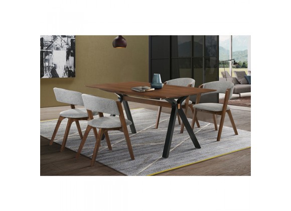 Armen Living Laredo and Rowan 5 Piece Walnut Rectangular Dining Set