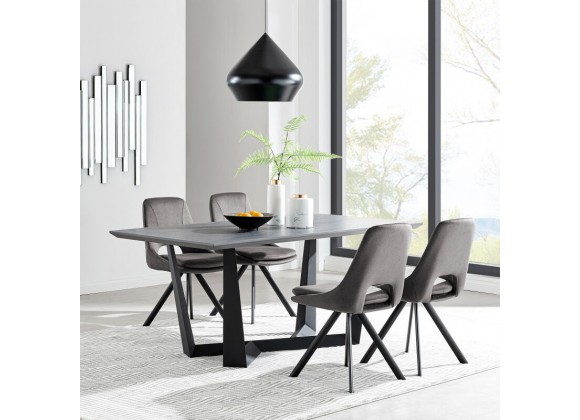 Armen Living Radford Lexi 5 Piece Modern Rectangular Dining Set Gray