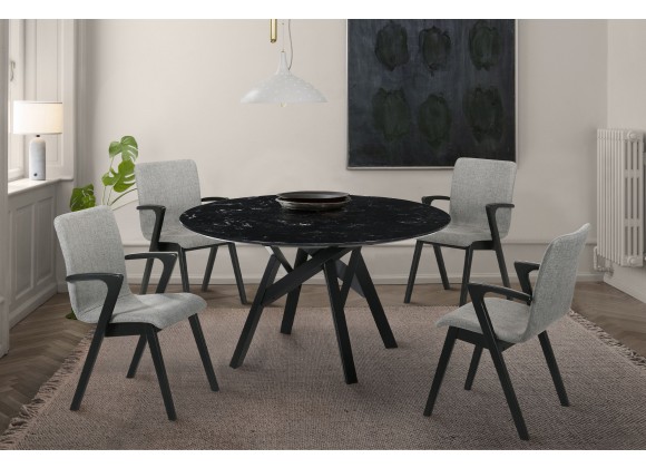 Venus Varde 5 Piece Black Dining Set