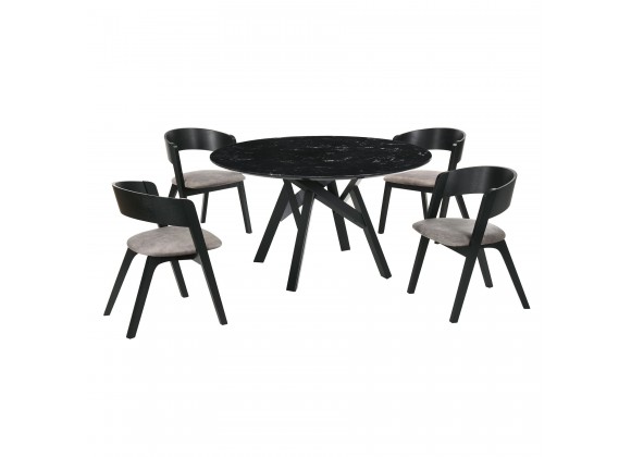 Venus Jackie 5 Piece Black Dining Set