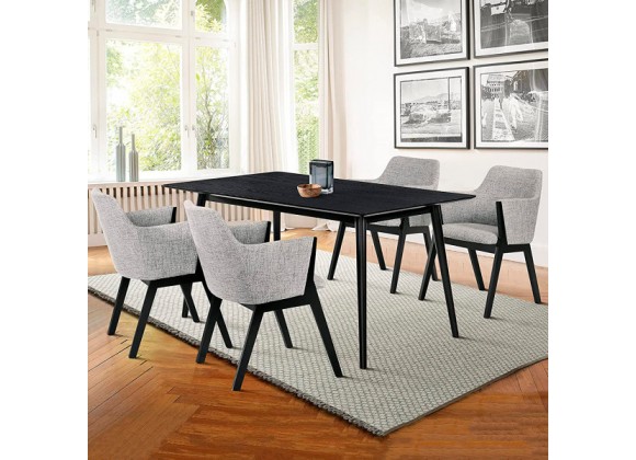 Armen Living Westmont and Renzo Grey and Black 5 Piece Dining Set