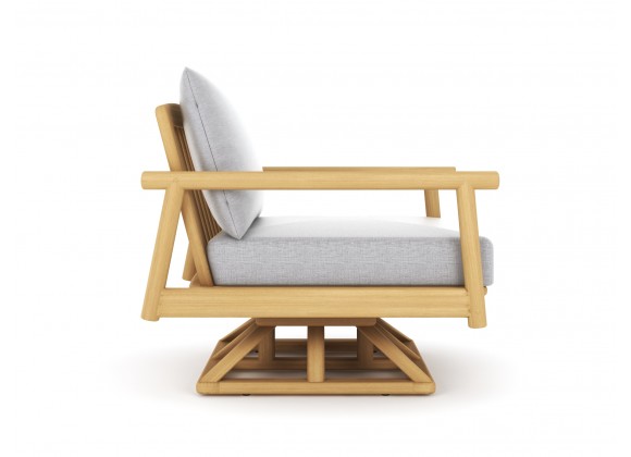 Royal Teak Seville Swivel Chair with Cushions Side 