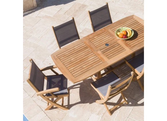 Royal Teak Sailmate Folding Arm Chair Top View