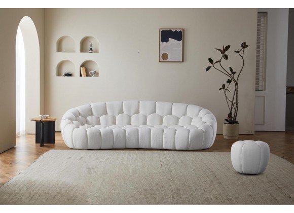 Nest Curved Sofa in White- Lifestyle 1