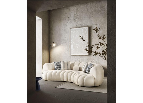 Rhodes Curved Sofa in White- Lifestyle 1