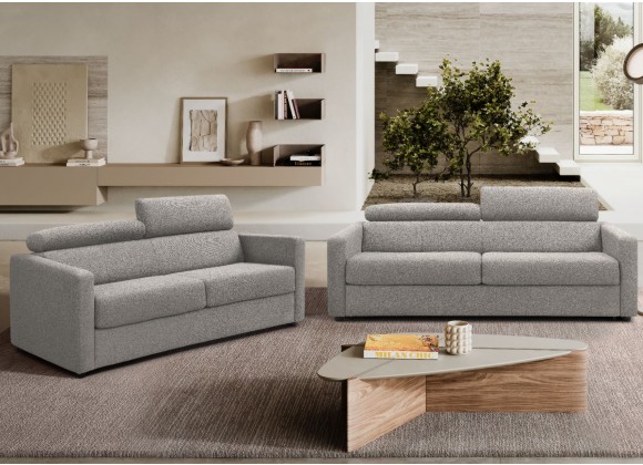 Balance Sofa Bed Fabric Light Gray-Lifestyle