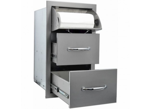 Sole Gourmet Towel Drawer Combo For BBQ Islands RTDC-1 SS