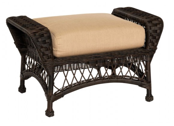 Woodard Sommerwind Ottoman in Coffee