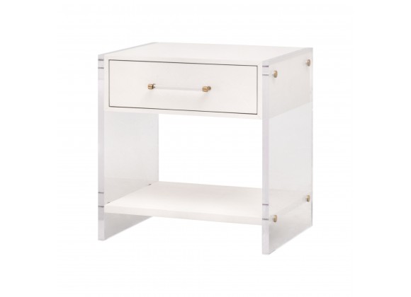 Essentials For Living Sonia Shagreen 1-Drawer Nightstand - Front Side Angle