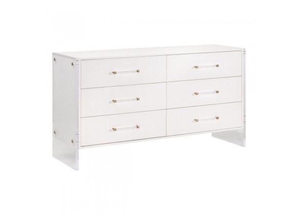 Essentials For Living Sonia Shagreen 6-Drawer Double Dresser - Front Side Angle
