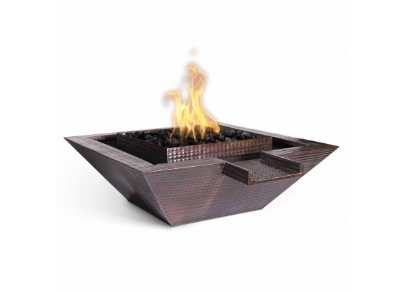 The Outdoor Plus Maya Hammered Copper Fire & Water Bowl - Gravity Spill
