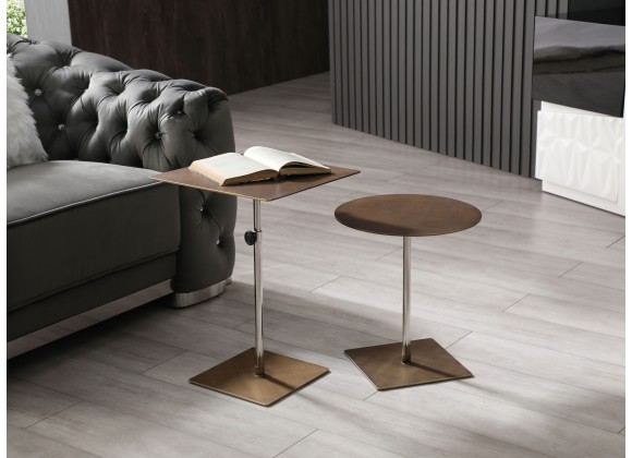 Whiteline Modern Living Karley Side Table In Bronze Brushed Metal - Lifestyle