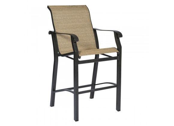 Woodard Cortland Sling Stationary Bar Stool - Angled