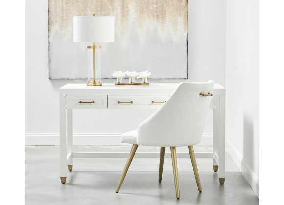 Essentials For Living Stella Desk in Matte White - Lifestyle