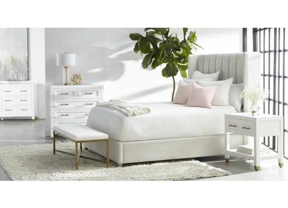 Essentials For Living Stella 5-Drawer High Chest in  Matte White - Lifestyle
