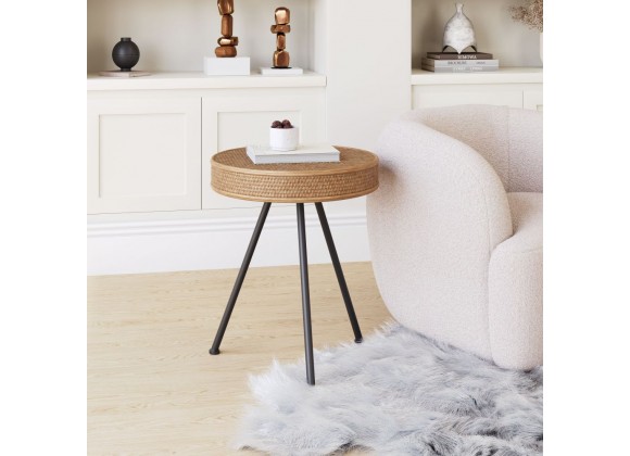Zuo Modern Stuart Side Table Natural - Lifestyle