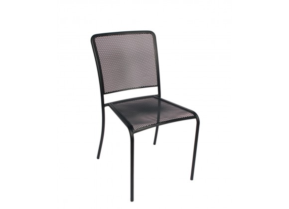 Chesapeake Side Chair Micro Mesh Seat & Back - Powder Coated Steel - Black