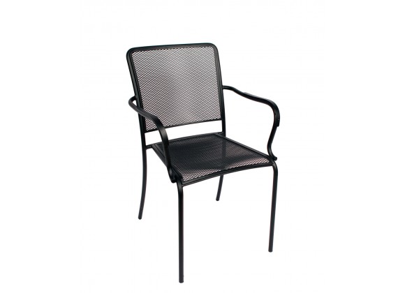 Chesapeake Armchair Micro Mesh Seat & Back - Powder Coated Steel - Black