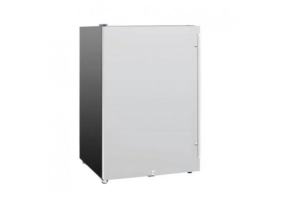 Summerset Grills 22 4.1c Deluxe Outdoor Approved Fridge w/ Upgraded SS Door And Handle - Angled