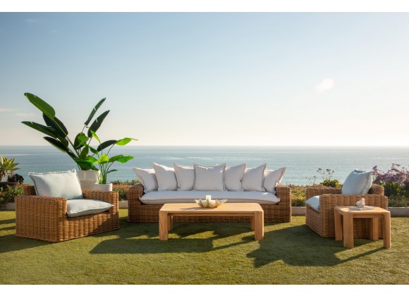Sunset West Natural Teak Coffee Table - Lifestyle 1