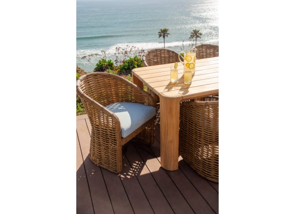 Sunset West Playa Dining Chair in Soothe Pearl with Flange Welt - Lifestyle 1