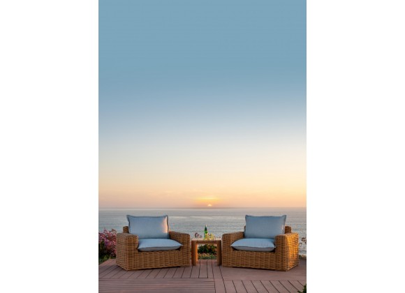 Sunset West Playa Oversized Swivel Club Chair in Soothe Pearl with Flange Welt - Lifestyle