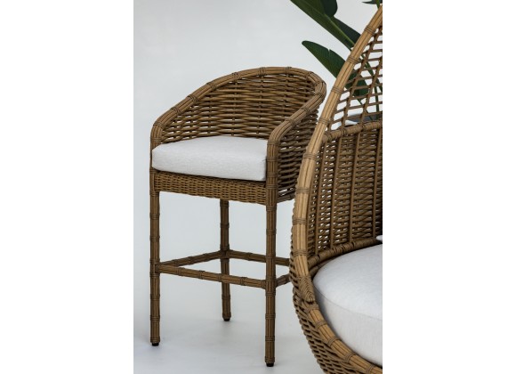 Sunset West Playa Barstool in Soothe Pearl with Flange Welt - Lifestyle