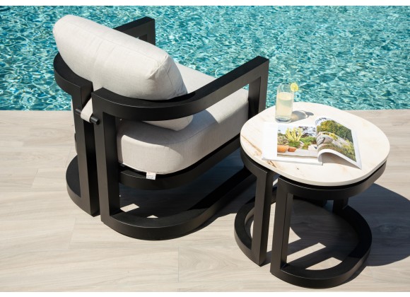 Sunset West Malibu Club Chair in Cast Silver - Lifestyle 4