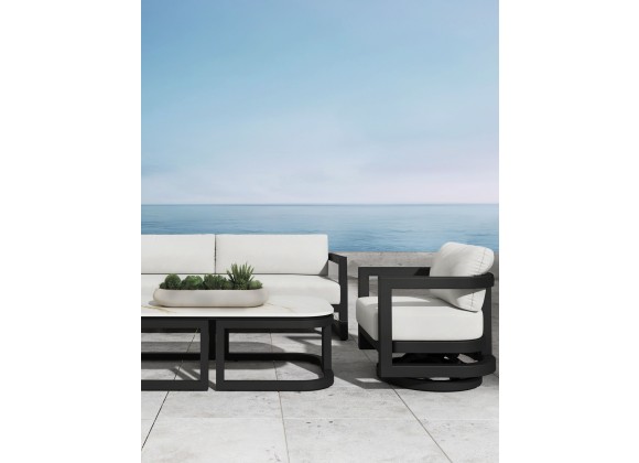 Sunset West Malibu Swivel Chair in Cast Silver - Lifestyle 1